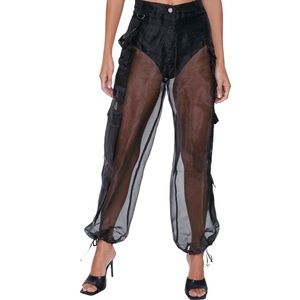 Sheer Organza Cargo Pants - Medium - BRAND NEW WITH TAGS